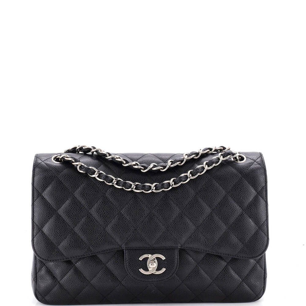 Chanel Jumbo Classic Double Flap Bag Quilted Caviar